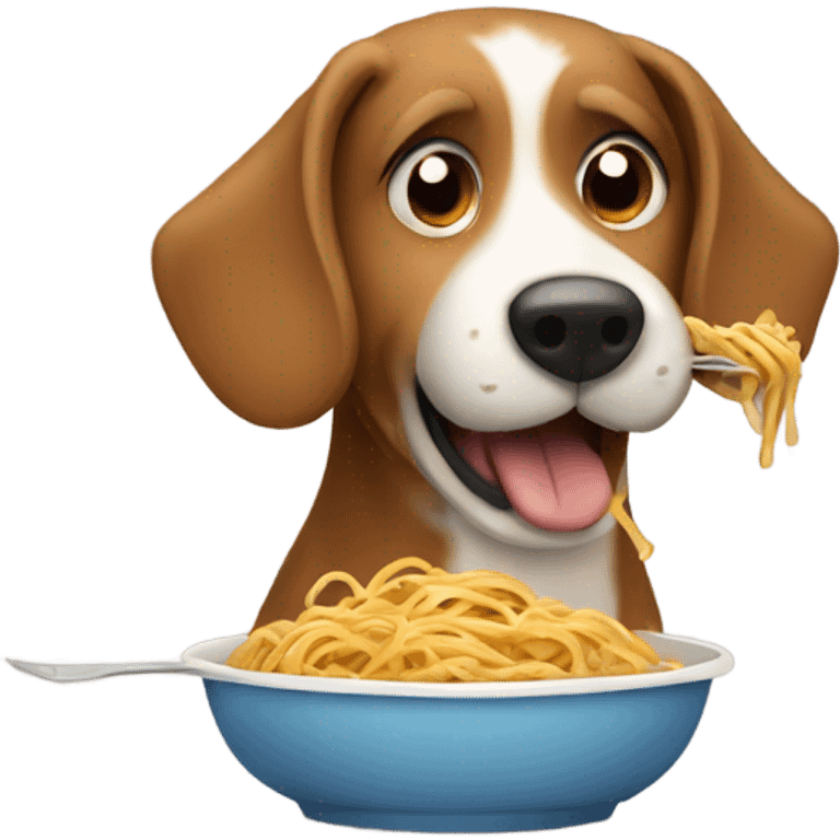 Dog eating spaghetti  emoji