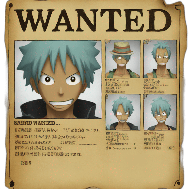 a wanted poster from one piece with buggy emoji