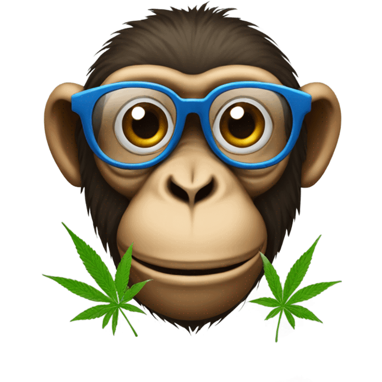 monkey with marijuana glasses emoji