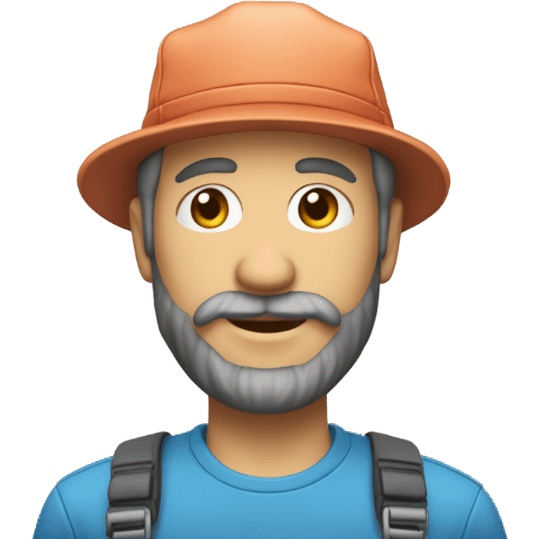 Un homme de 50 ans avec une casquette et une barbe de quelques jours emoji