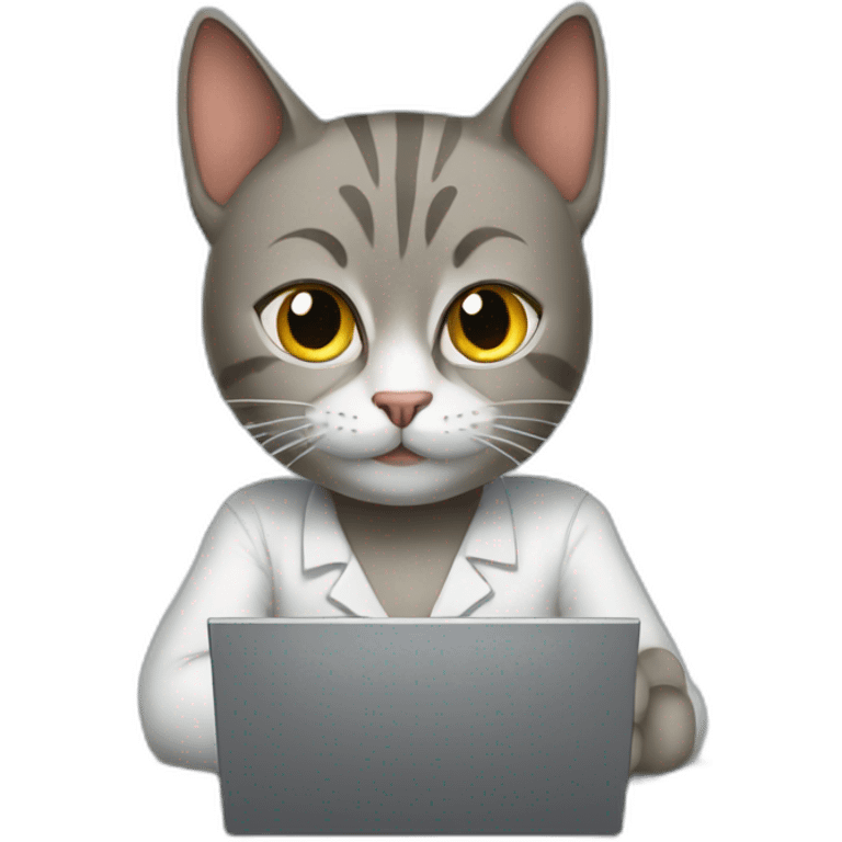 The cat is the computer guy emoji