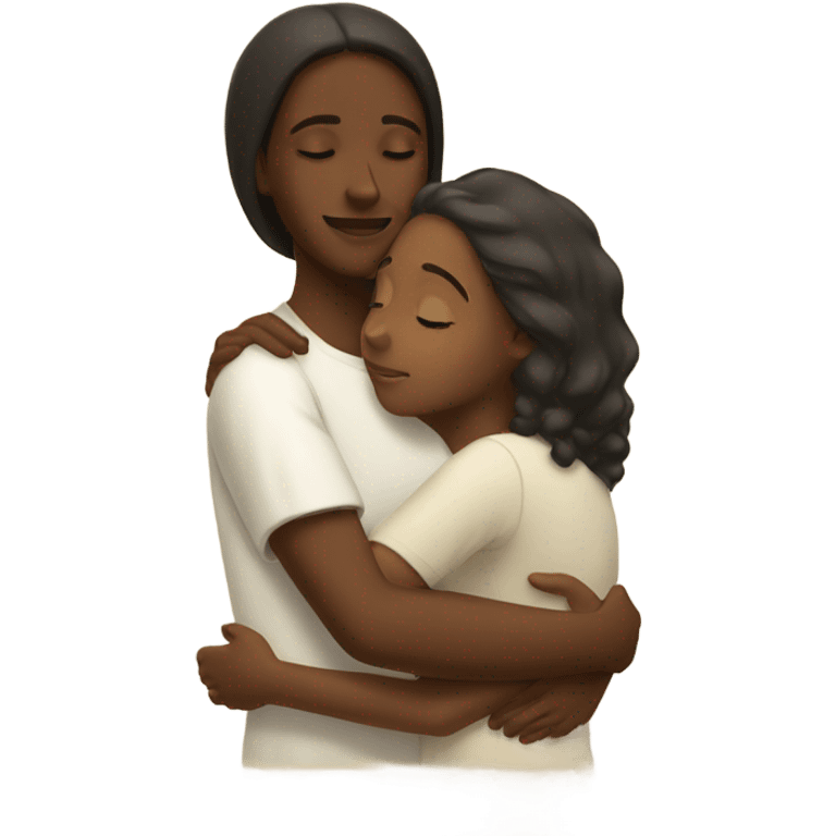 Black girl hugging Jesus emoji