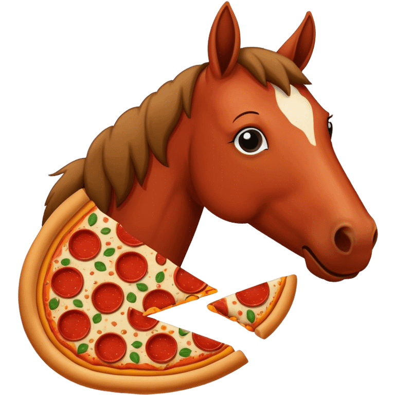 horse eating pizza emoji