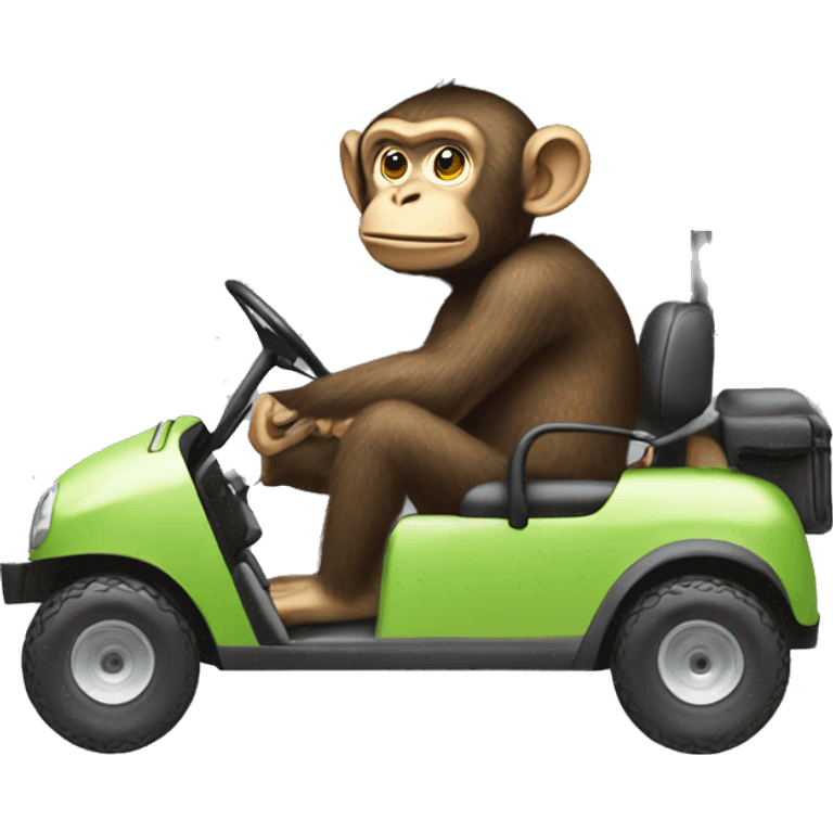 Monkey driving golf cart  emoji