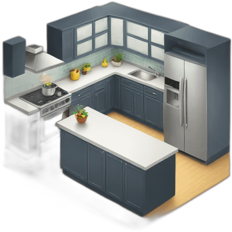 kitchen in the apartment isometric emoji