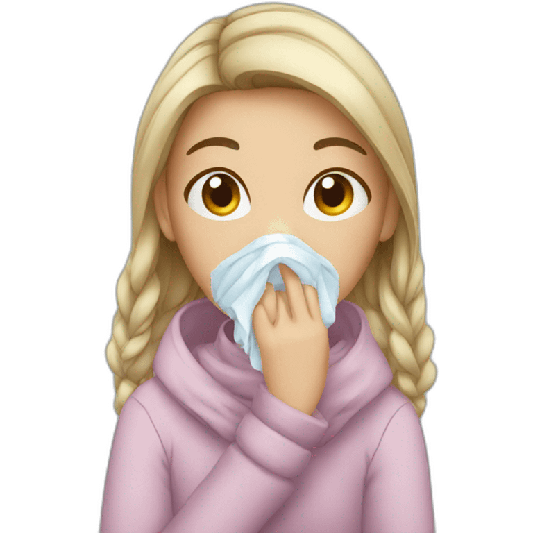 Girl having cold emoji