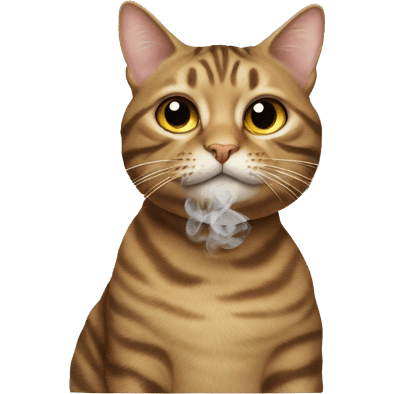 Tabby cat smoking emoji