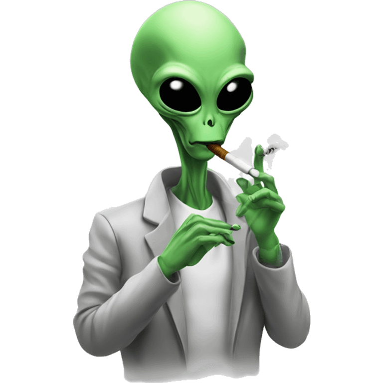 alien smoking emoji