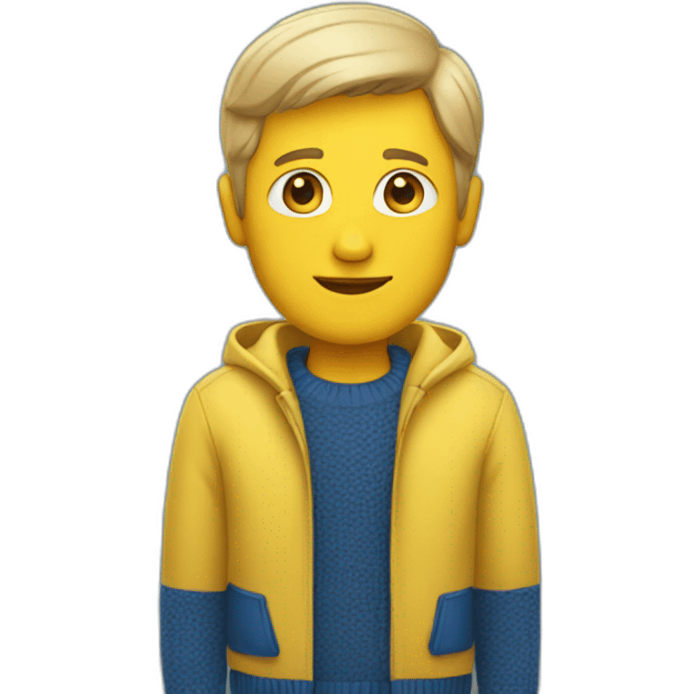 white man in blue and yellow sweater emoji