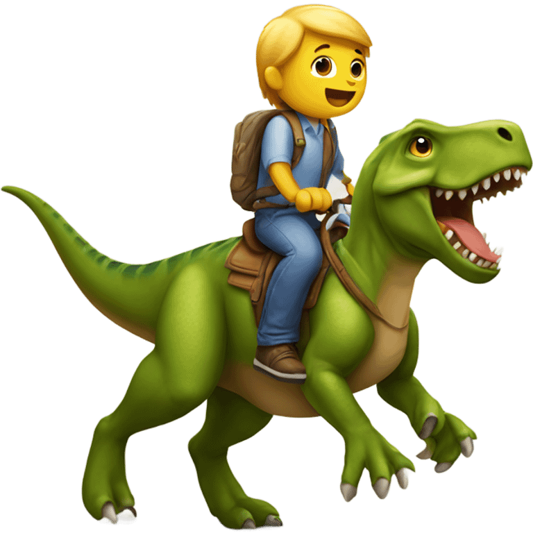 Dog riding a dinosaur  emoji