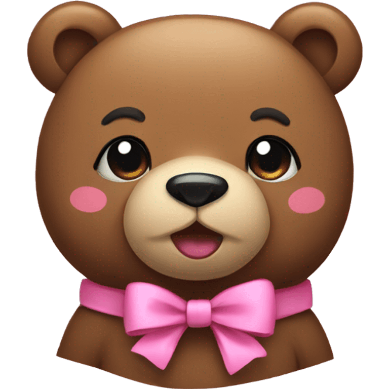 Bear with pink bow emoji