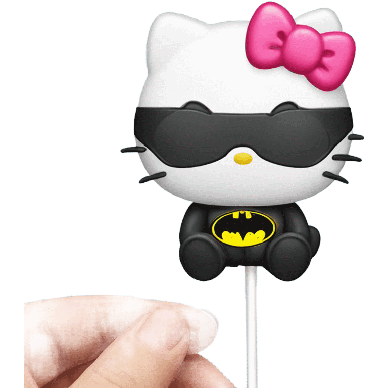 Hello kitty with batman custom licking lolipop emoji