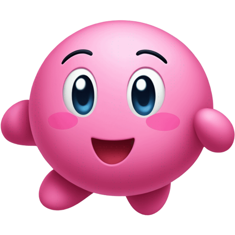 cute classic Kirby jumping emoji