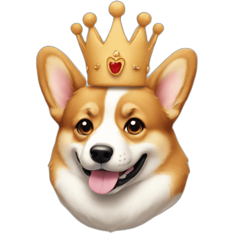 corgi in the shape of bread wearing a crown emoji