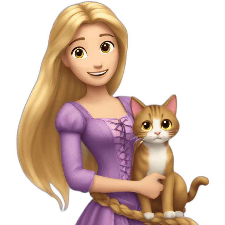 Rapunzel with cat emoji