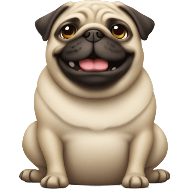 a happy fat pug emoji