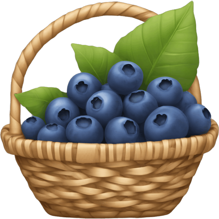 Wicker basket with blueberries emoji