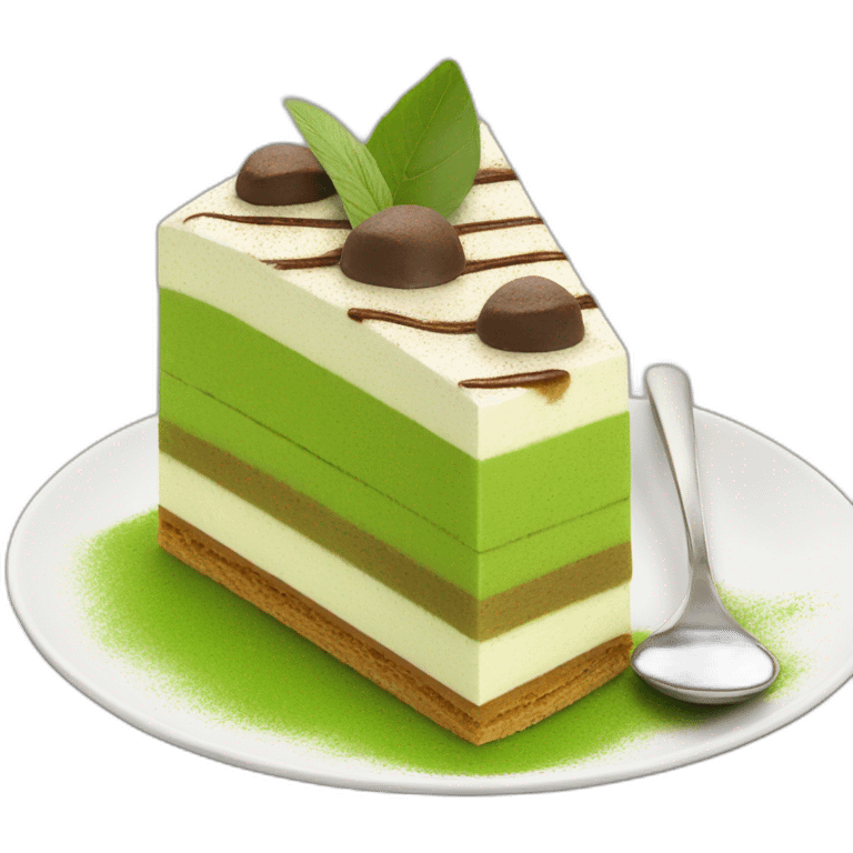 matcha tiramisu triangle piece emoji