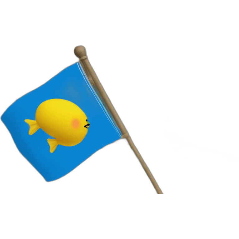 A lemon waving the flag of the Canary Islands emoji