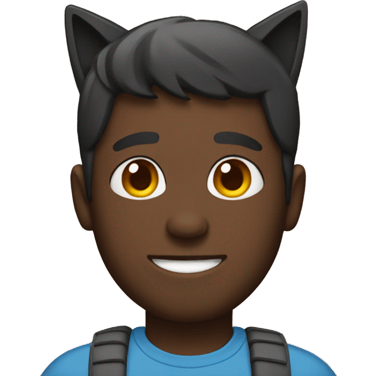 Black Man with cat ears  emoji