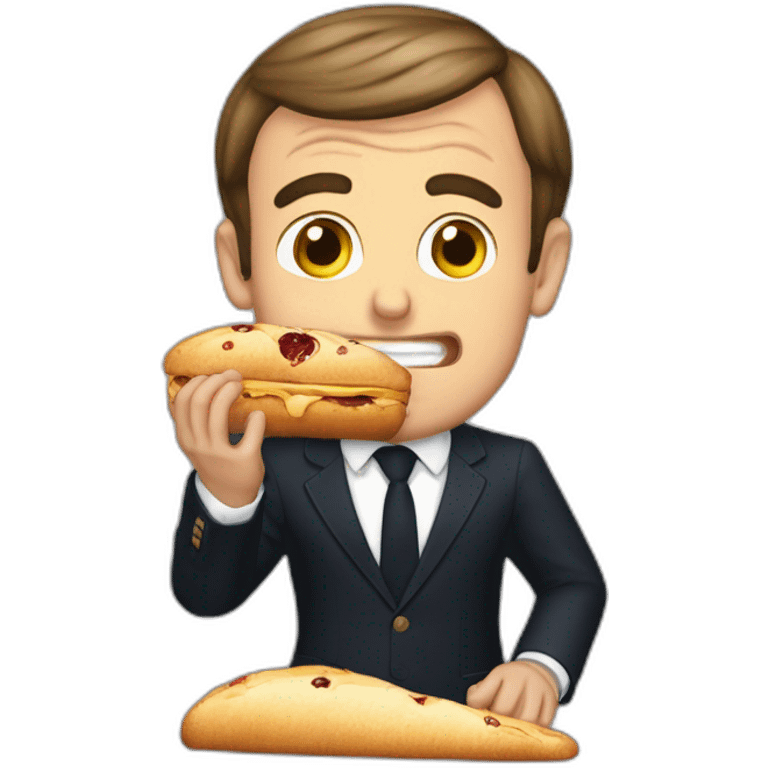 Emmanuel macron qui mange un pain emoji