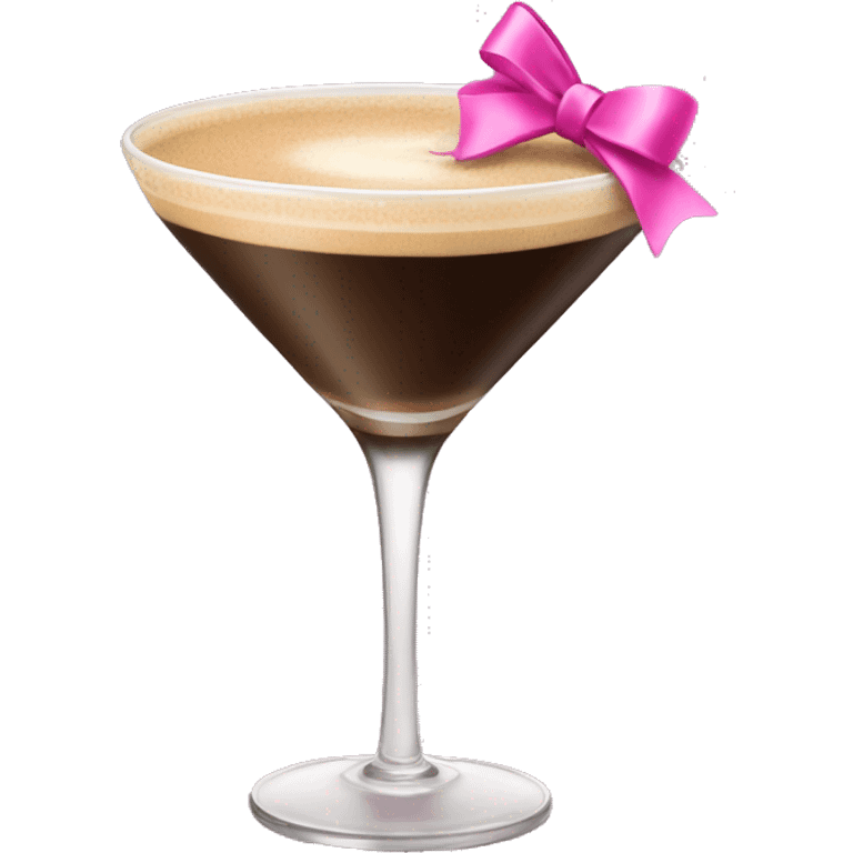 Espresso martini with a pink bow emoji