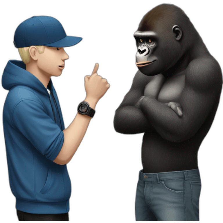 Gorilla meeting Eminem emoji