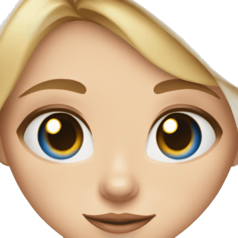 Blond girl with blue eyes with a calico cat  emoji