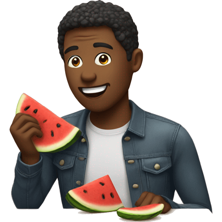  guy eating watermelon emoji