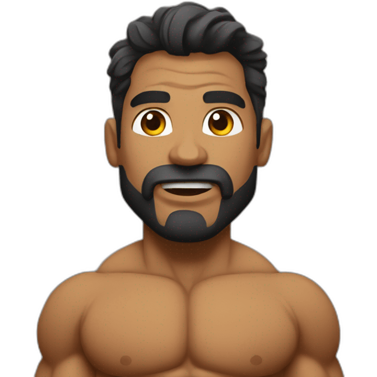 Bodybuilder pelo castaño emoji