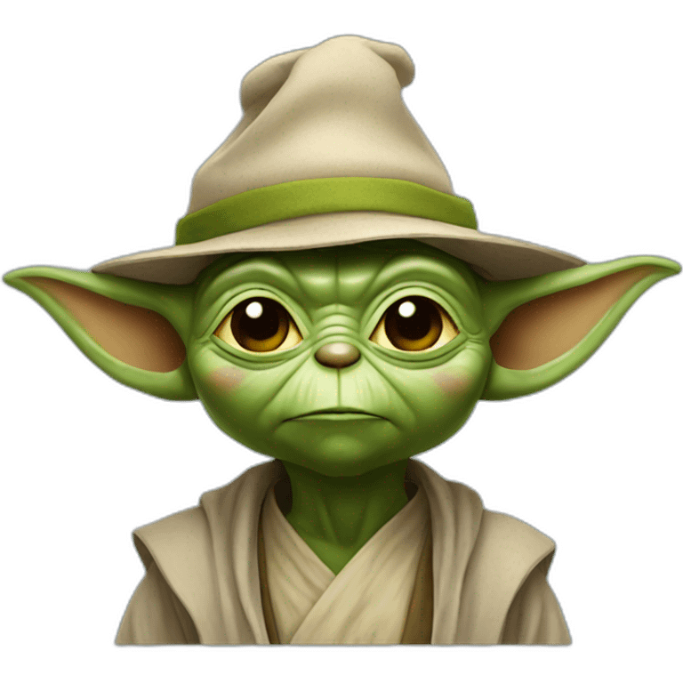 Yoda wearing a hat emoji