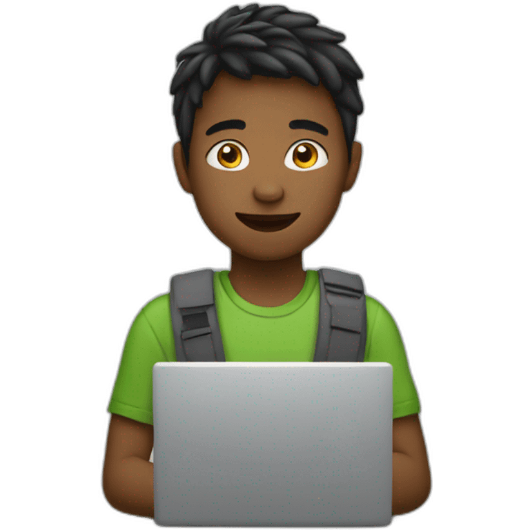 Boy with laptop emoji