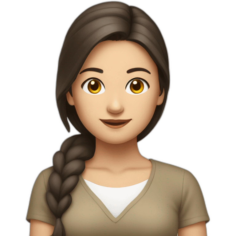 Fille Brune en position du lotus emoji