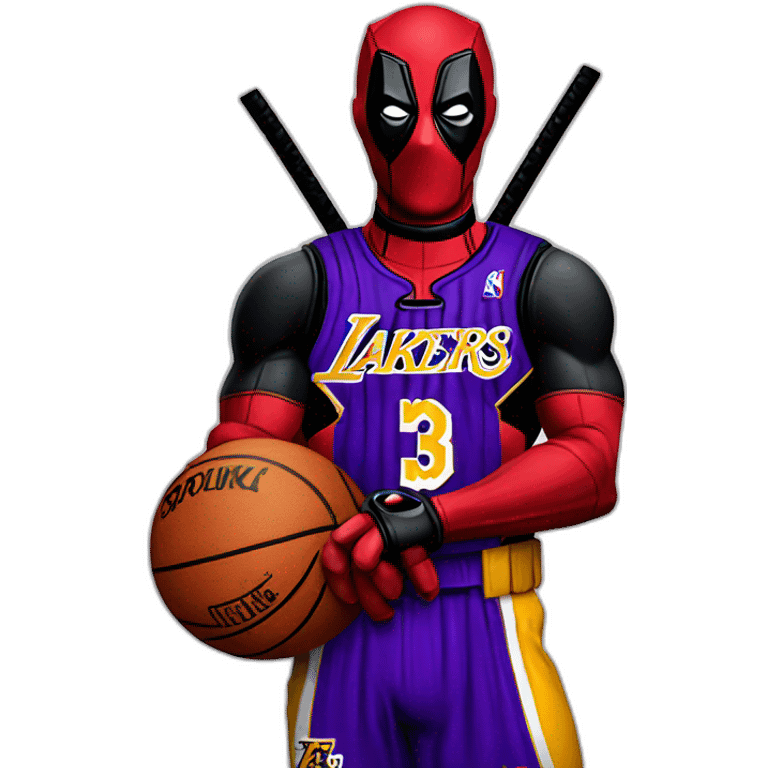 deadpool wearing lakers jersey emoji