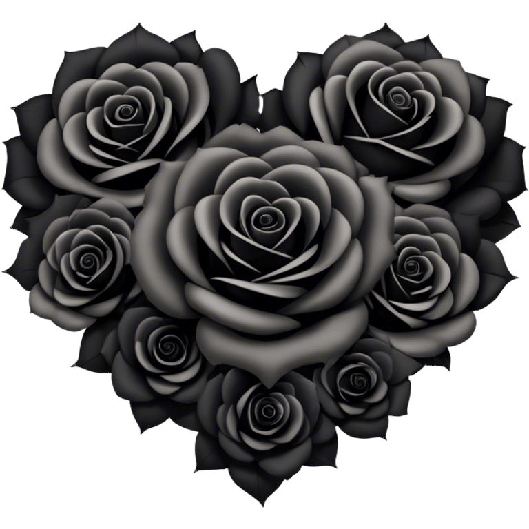 Heart filled with black roses emoji