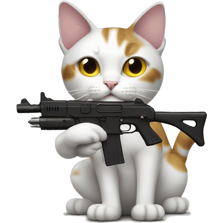 Cat with a gun emoji