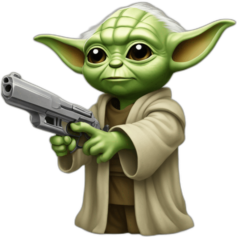 Yoda avec un pistolet emoji