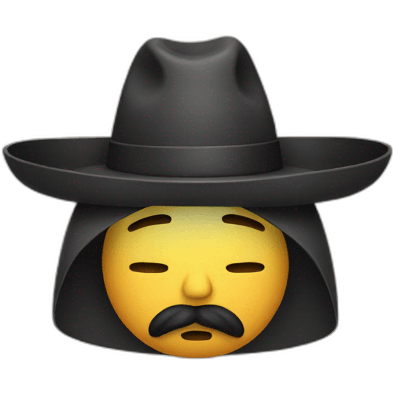 crying man in sombrero with moustache emoji