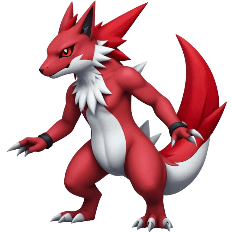 Edgy Cool Beautiful Guilmon-Zangoose-Zoroark, full body emoji