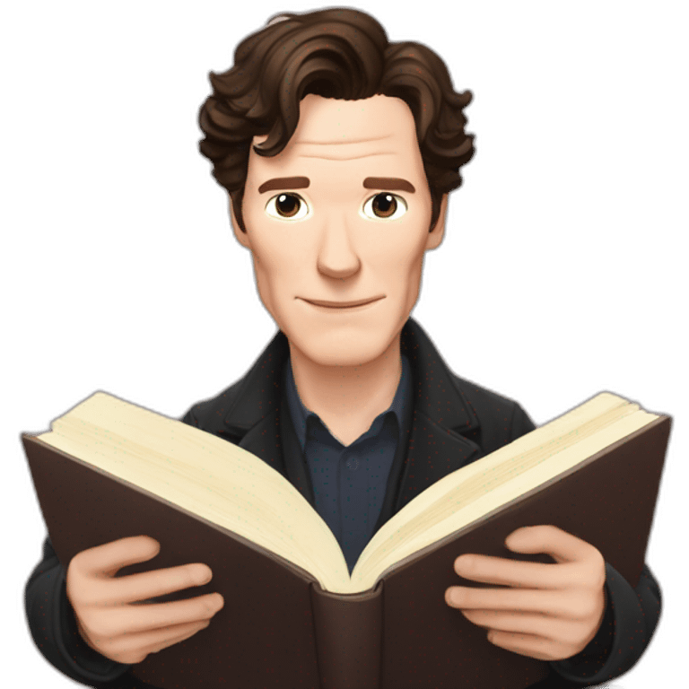 benedict cumberbatch witht book in hands emoji