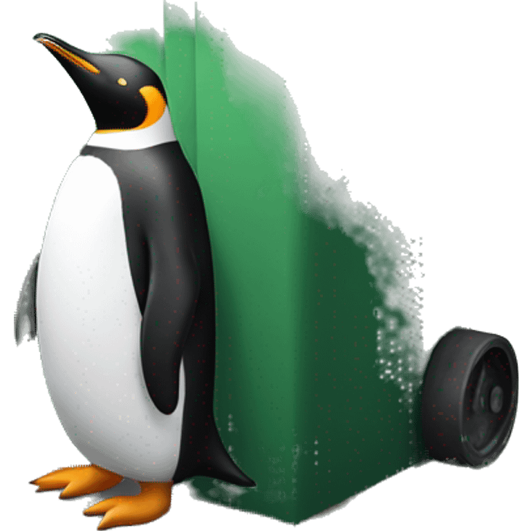 Penguin in a dumpster  emoji