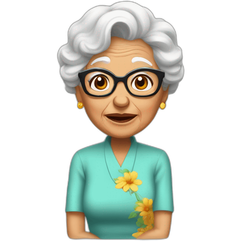 Abuela peli rizado emoji