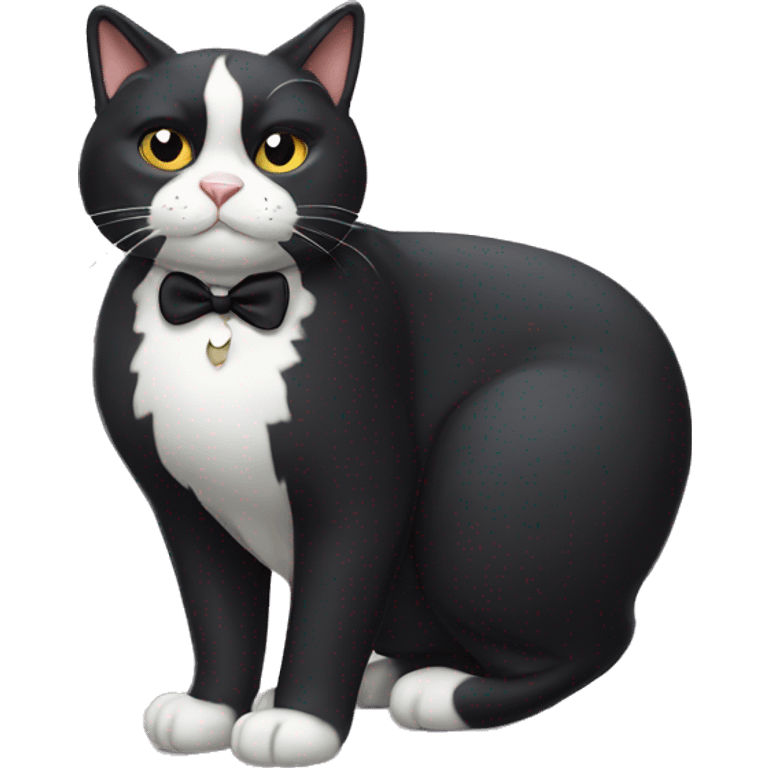 Big chunky tuxedo cat emoji