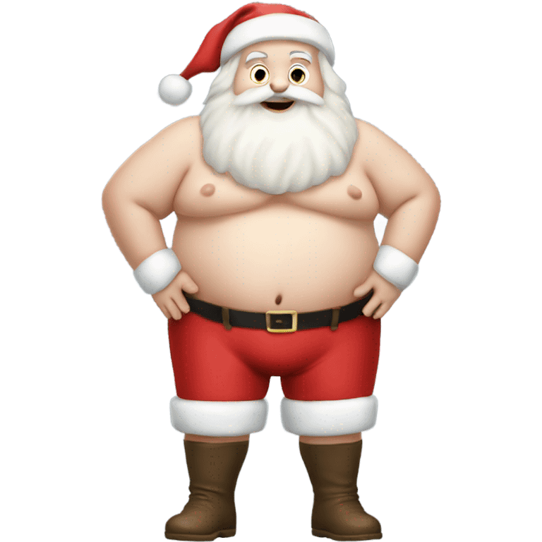 Fat white Santa with short shorts emoji