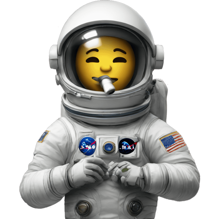 Astronaut with visor smoking emoji