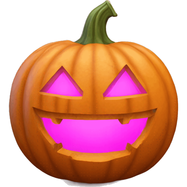 Carved pumpkin pink emoji