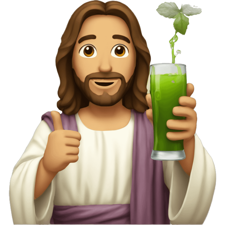 Jesus drink à vine emoji