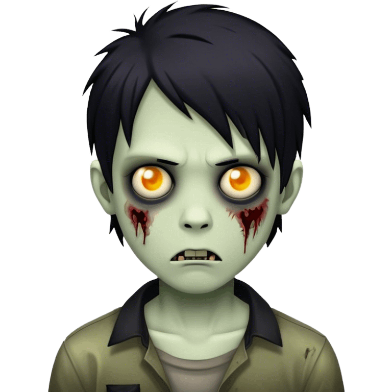 boy zombie with black hair emo emoji