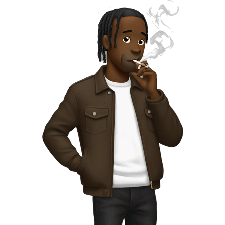 Travis Scott smoking cigaret emoji