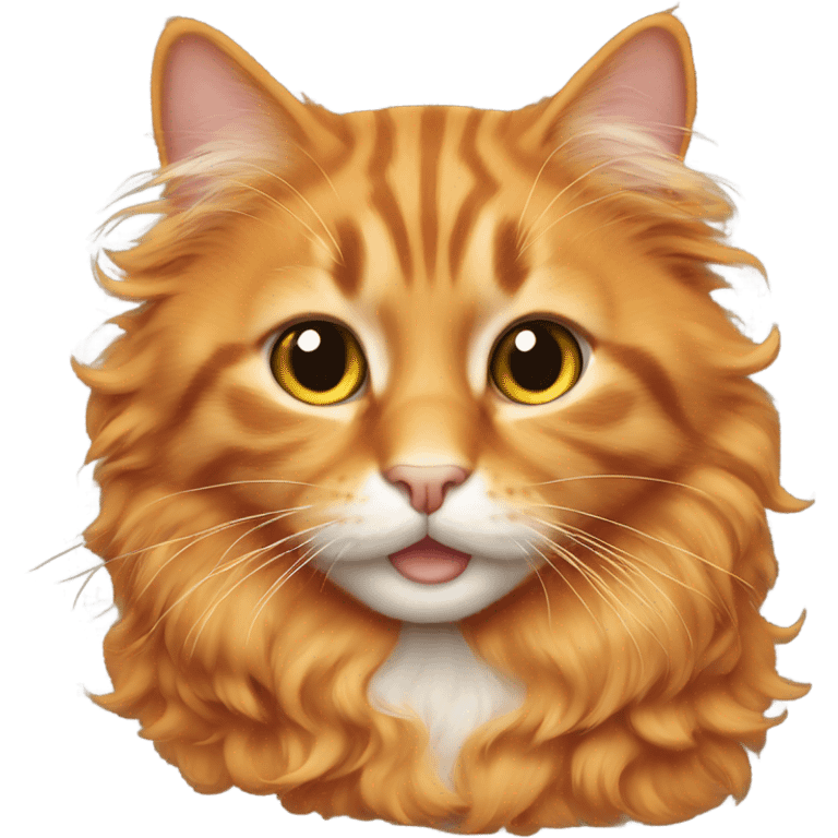 Orange Cat with curly hair  emoji